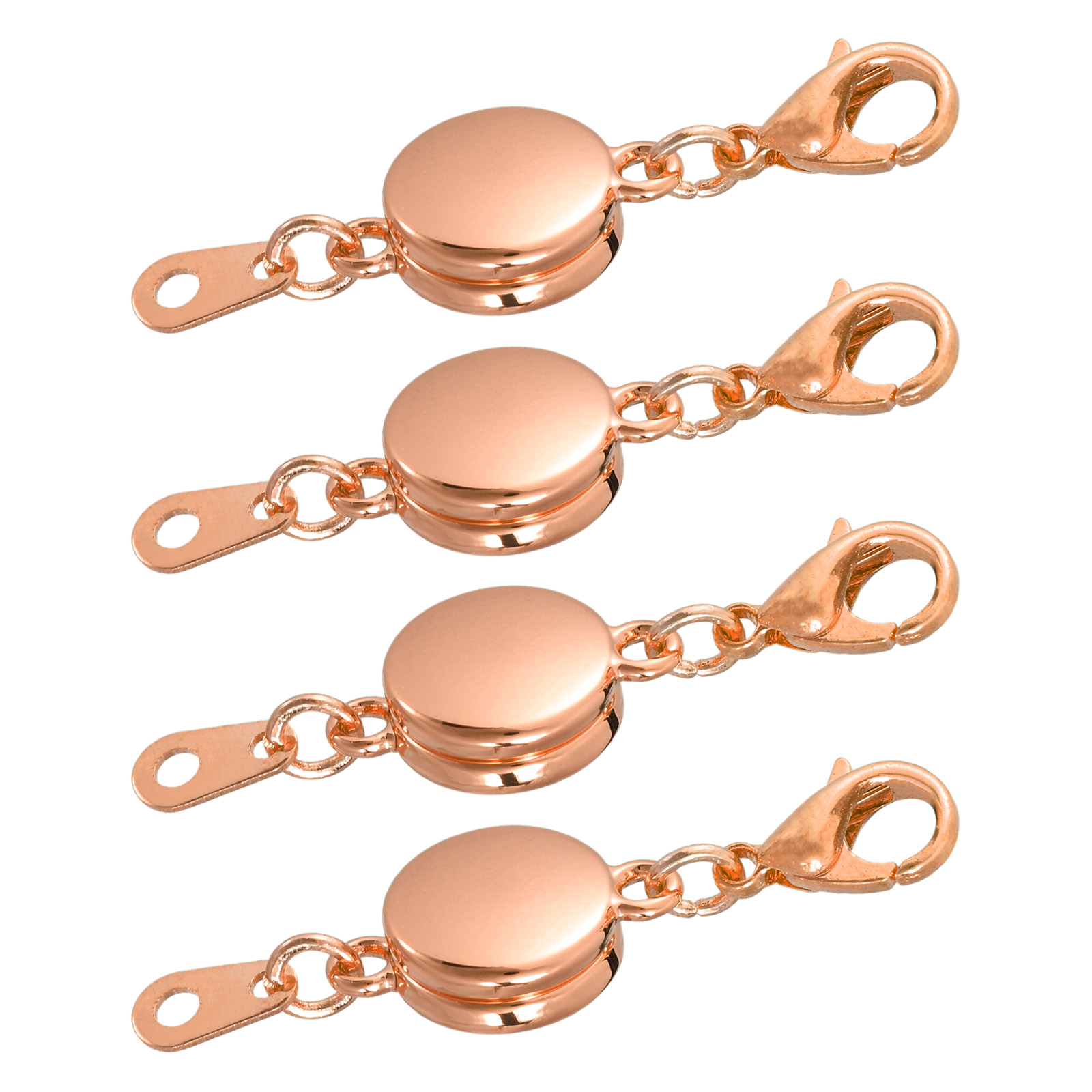 Uxcell 4Pack Magnetic Jewelry Clasps Oblate Magnetic Locking Lobster Clasp  Rose Gold 